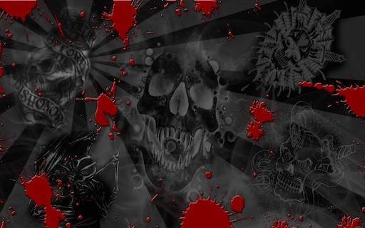 Black Skulls Red