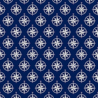 Nautical Compass on Navy Blue