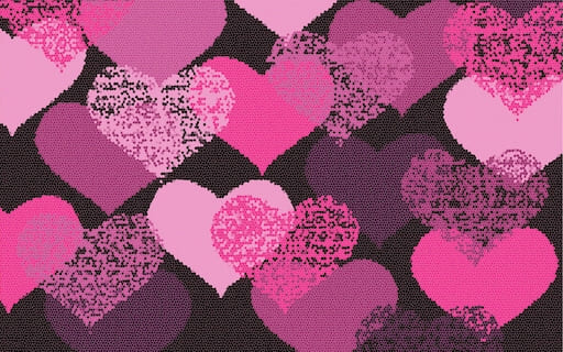Pink Mosaic Hearts