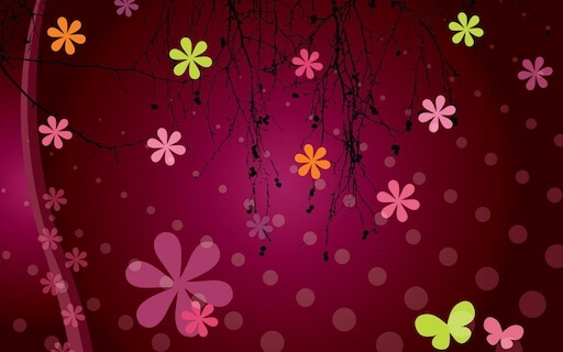 Retro Pink Flowers