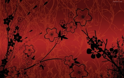 Retro Red Flowers