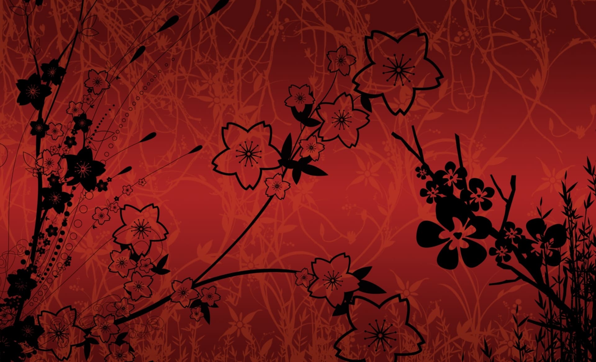 Retro Red Flowers