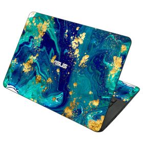 Asus Chromebook C300S BLUE AND GOLD MARBLE Laptop Skin