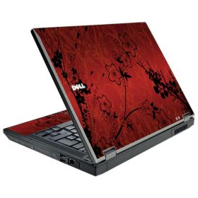 Retro Red Flowers Dell E5500 Laptop Skin