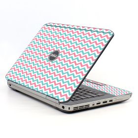 Pink Teal Chevron Waves Dell E5530 Laptop Skin
