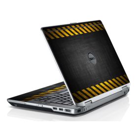Black Caution Border Dell E6320 Laptop Skin