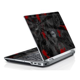Black Skulls Red Dell E6320 Laptop Skin