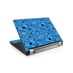 Crazy Blue Sugar Skulls Dell E6400 Laptop Skin