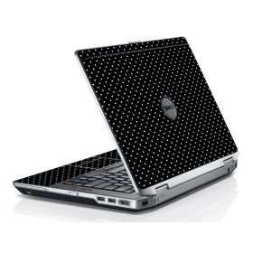 Black Polka Dots Dell E6420 Laptop Skin