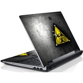 Black Caution Dell V3550 Laptop Skin