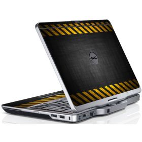 Black Caution Border Dell XT3 Laptop Skin