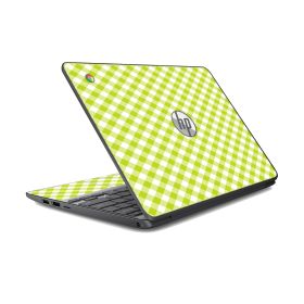 HP Chromebook 14 G3 GREEN CHECKERED Laptop Skin