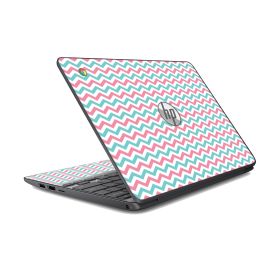 HP Chromebook 14 G4 PINK TEAL CHEVRON Laptop Skin