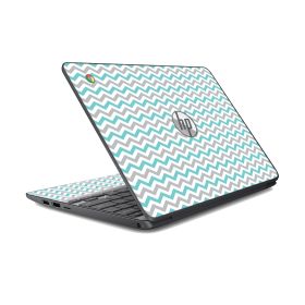 HP Chromebook 14 G1 TEAL GREY CHEVRON Laptop Skin