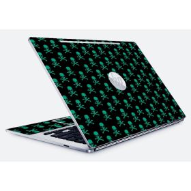 HP Chromebook 13 G1 GREEN SKULLS Laptop Skin