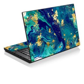 ThinkPad T570 BLUE AND GOLD MARBLE Laptop Skin