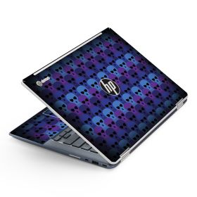 HP Chromebook X360 14 G1 BLUE SKULLS Laptop Skin